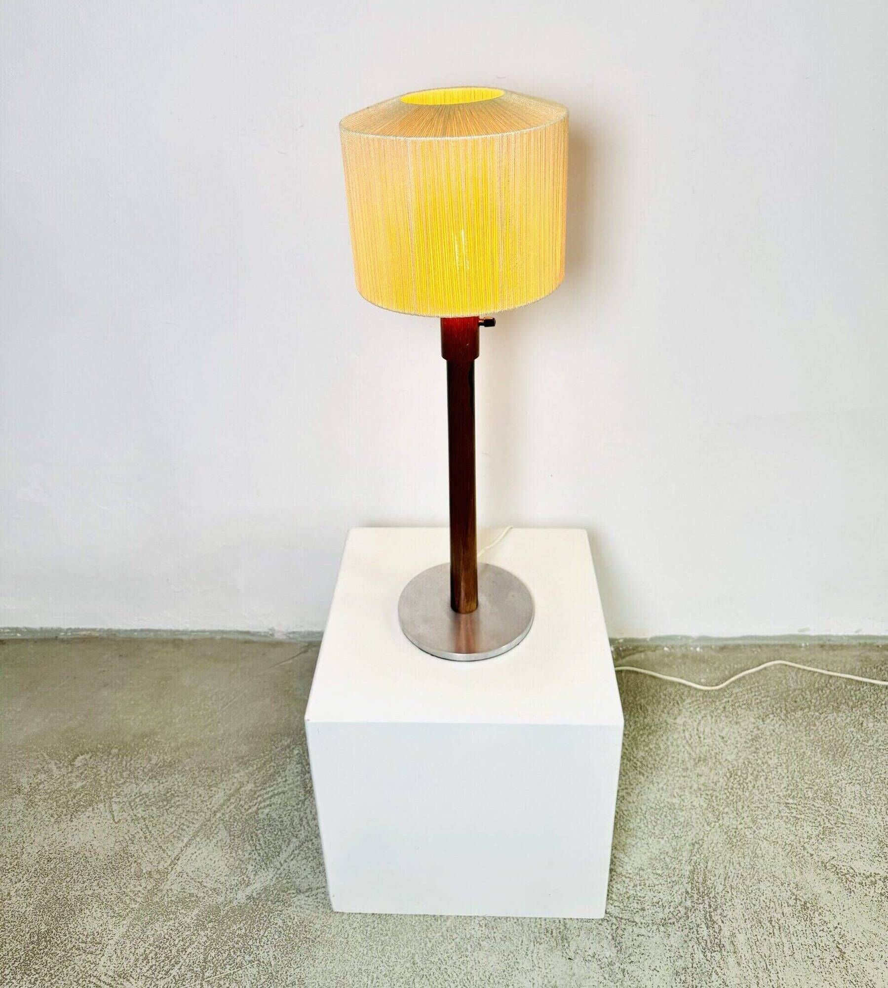 Large Size Wood & Sring Table Lamp By Uno & Östen Kristiansson For Luxus, Sweden 1960S