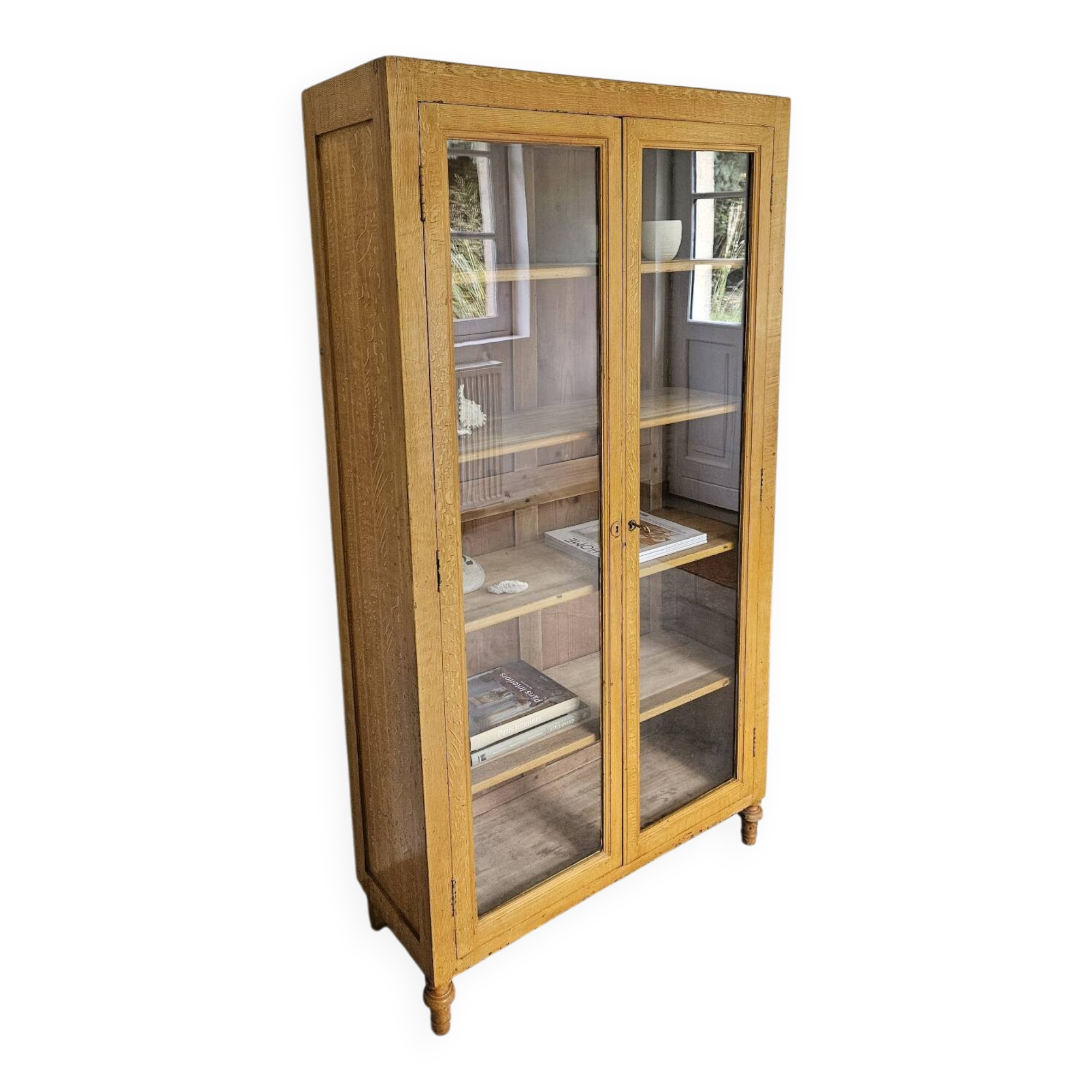 Vintage antique bookcase/curiosity cabinet/display case/shelves