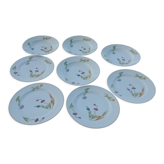 8 assiettes, 4 plates, 4 creuses fleurs des champs nl Limoges