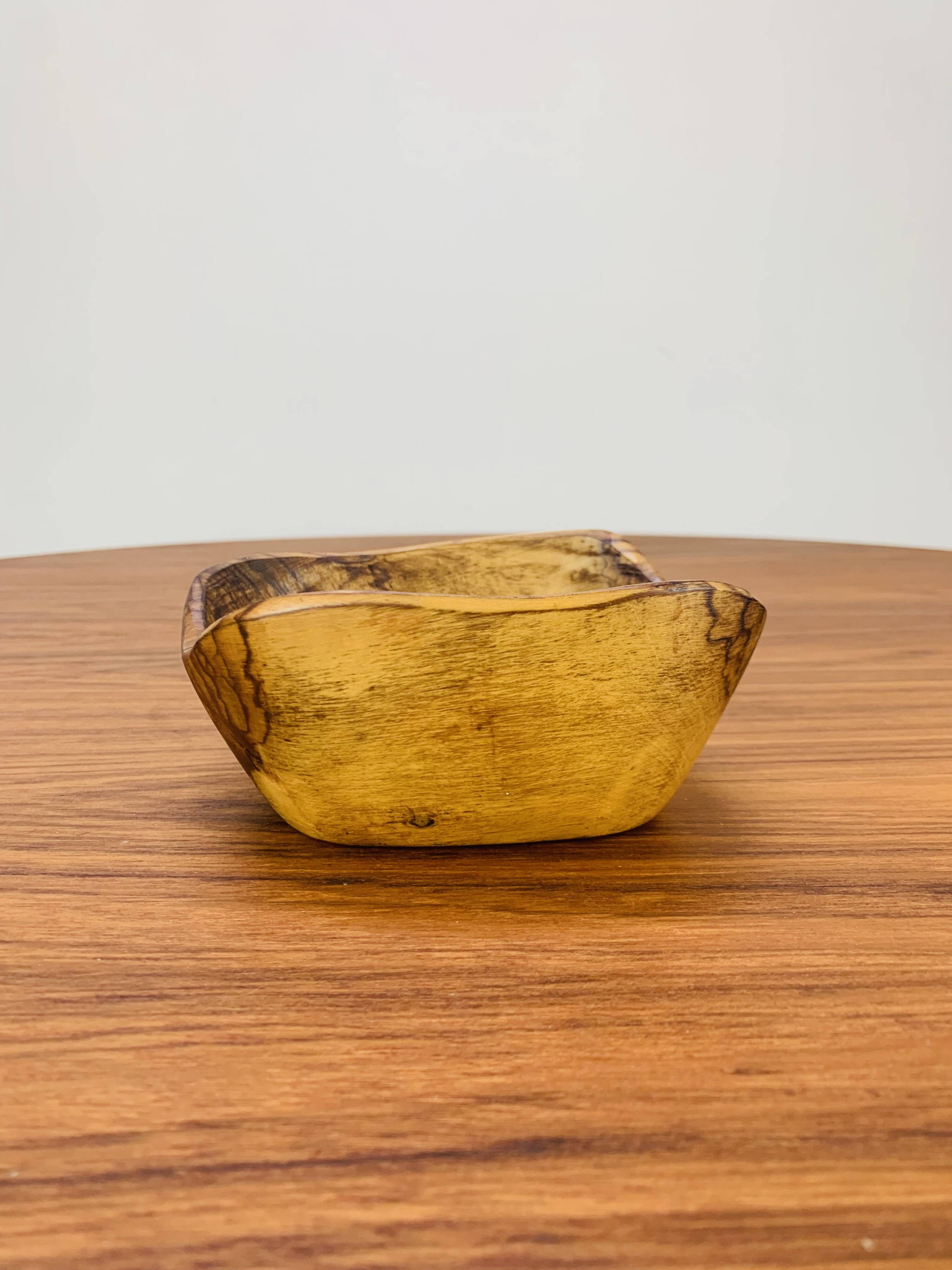 Brutalist vintage olive wood empty pocket