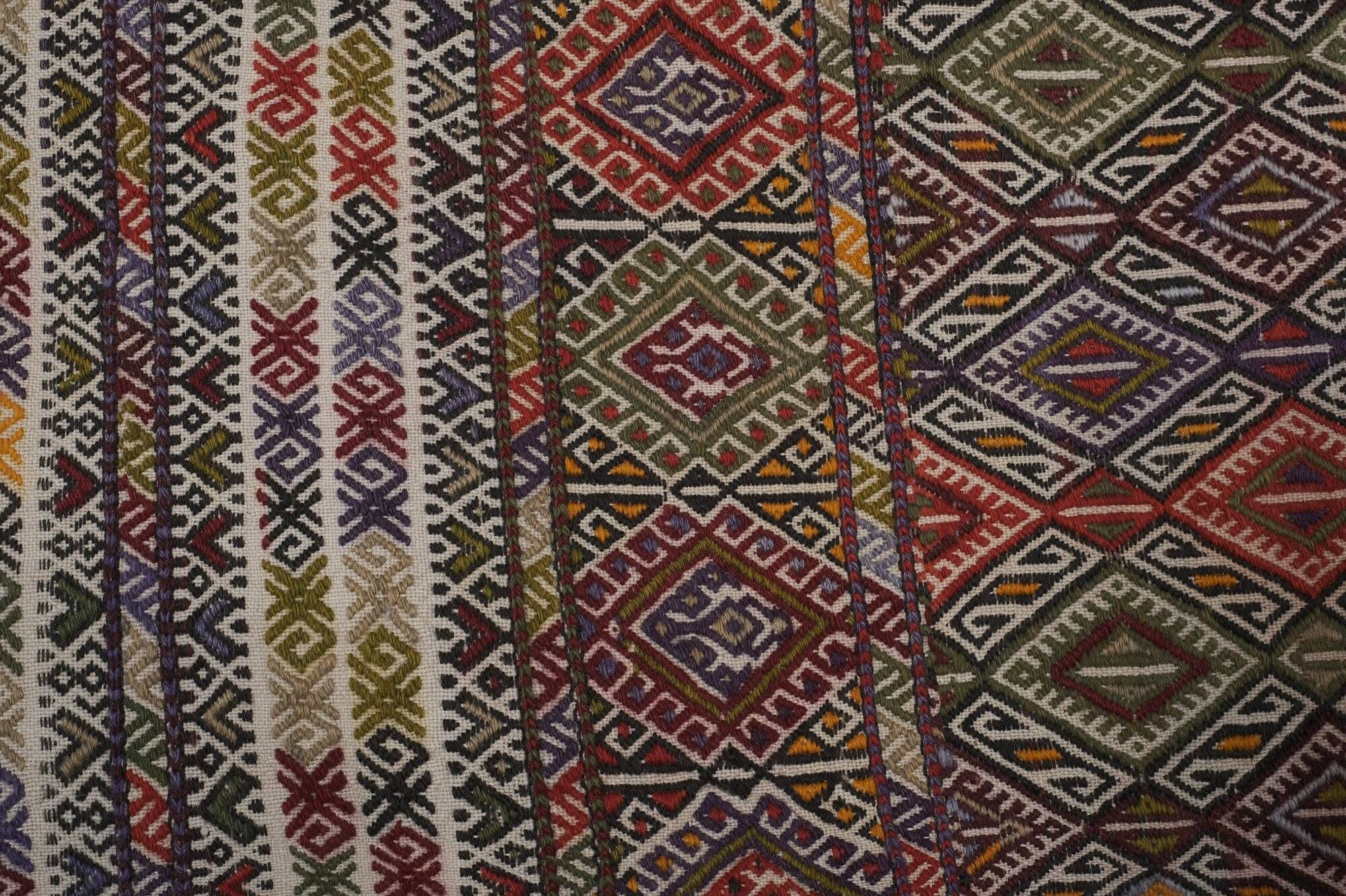 Vintage Turkish kilim, handwoven, 141x356 cm.