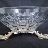 Glass centerpiece, bronze base in the shape of fish