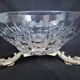 Centre de table en verre, base en bronze en forme de poissons
