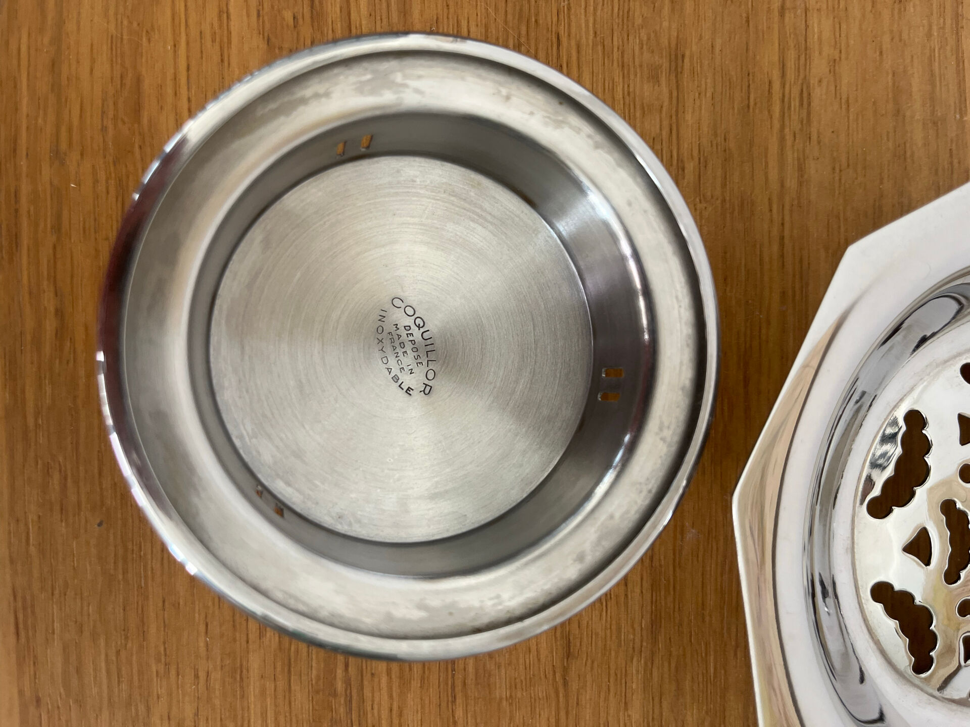 Vintage stainless steel butter dish