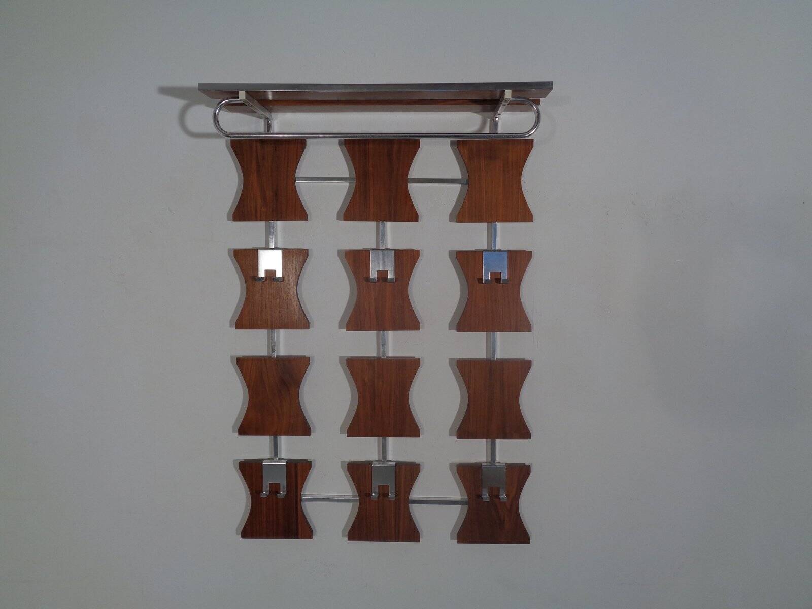 Mid-Century Teak Wardrobe with Hat and Coat Rack, 1960s