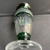 Overlay cut crystal vase signed Val Saint Lambert 1970s