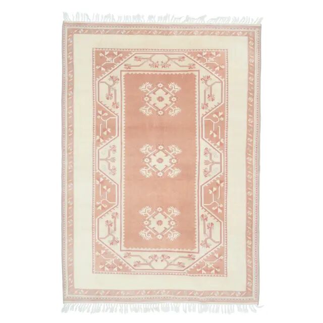 1970s Vintage Turkish Oushak Handmade Wool Cotton Brown Area Rug 166x242