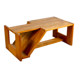 Asymmetrical solid elm coffee table Maison Regain