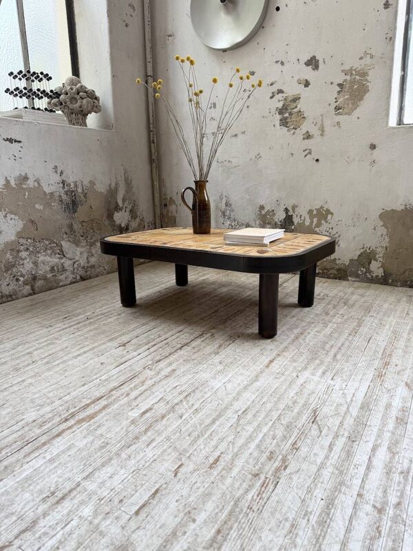 Table basse Capron « herbier » ovale