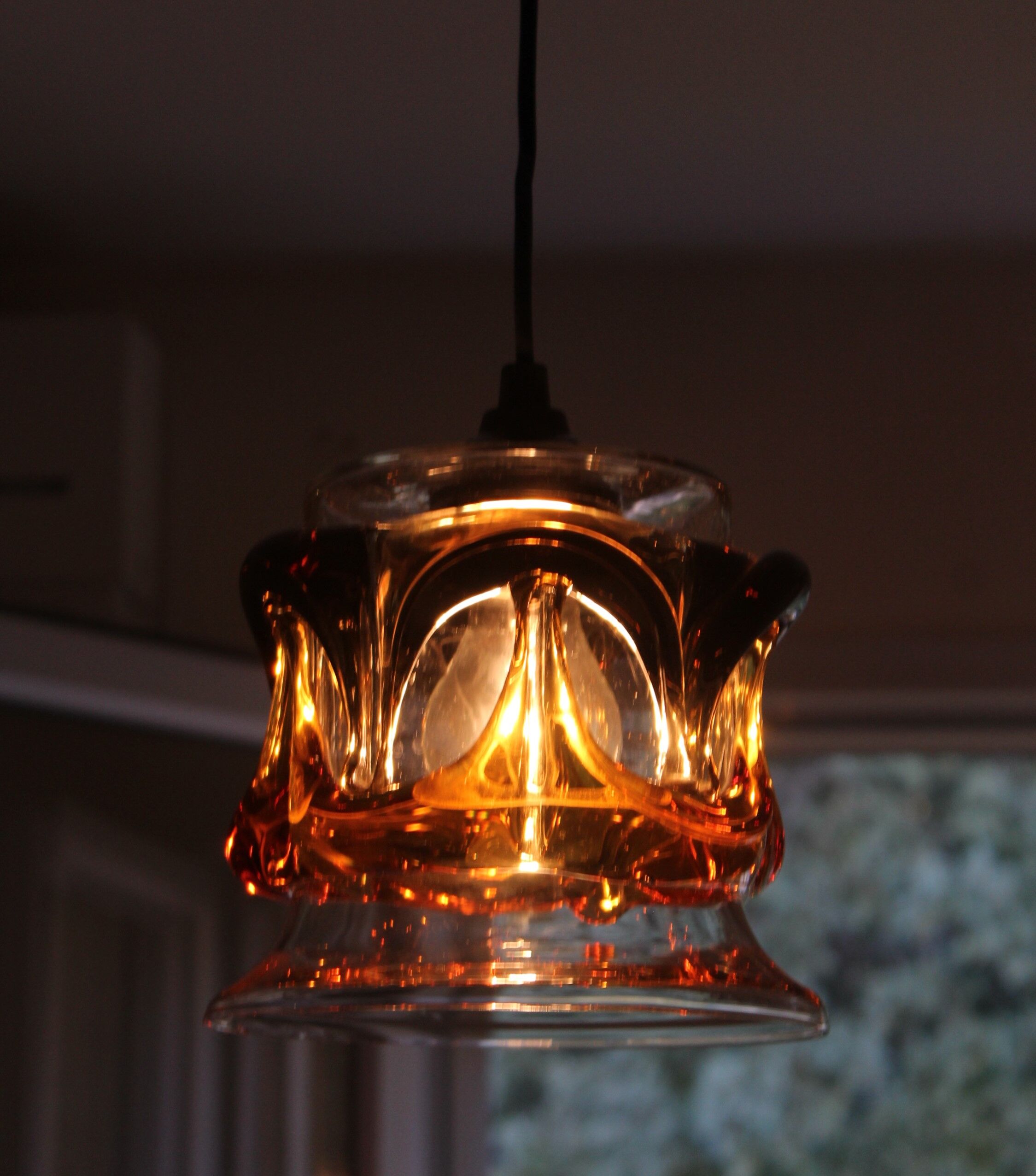 Hanging lamp glass from murano