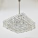 Large square chandelier by Bakalowits with diamond-shaped crystals, Austria, 1950s.