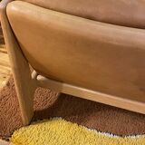 Danish sofa from the 70s in oak and buffalo leather