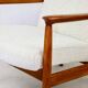 GFM-64 Brown Armchair in White Ivory Bouclé attributed to Edmund Homa, 1970s