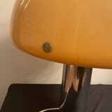 Vintage mushroom desk lamp, chrome design and orange Plexiglas