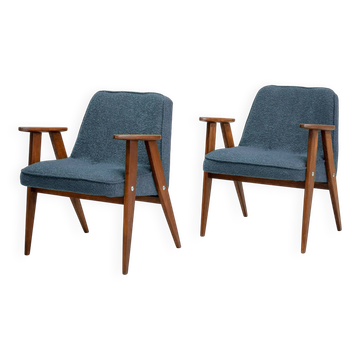 Fauteuils vintage Chierowski 366 du milieu du siècle, lot de 2