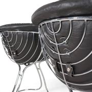 Set of 4 Pan Am dining chairs, chrome, leather by Gastone Rinaldi for RIMA,