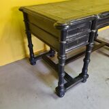 Antique French Ebonized Walnut Desk, from the 1800s.