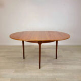 Round dining table McIntosh teak design Scandinavian 50s vintage