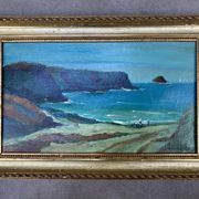 Marine painting by Désiré-Lucas, early 20th century, oil on canvas.