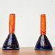 Vintage art glass candle holders, set of 2