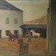 Oil on canvas, horse training, signed, circa 1950