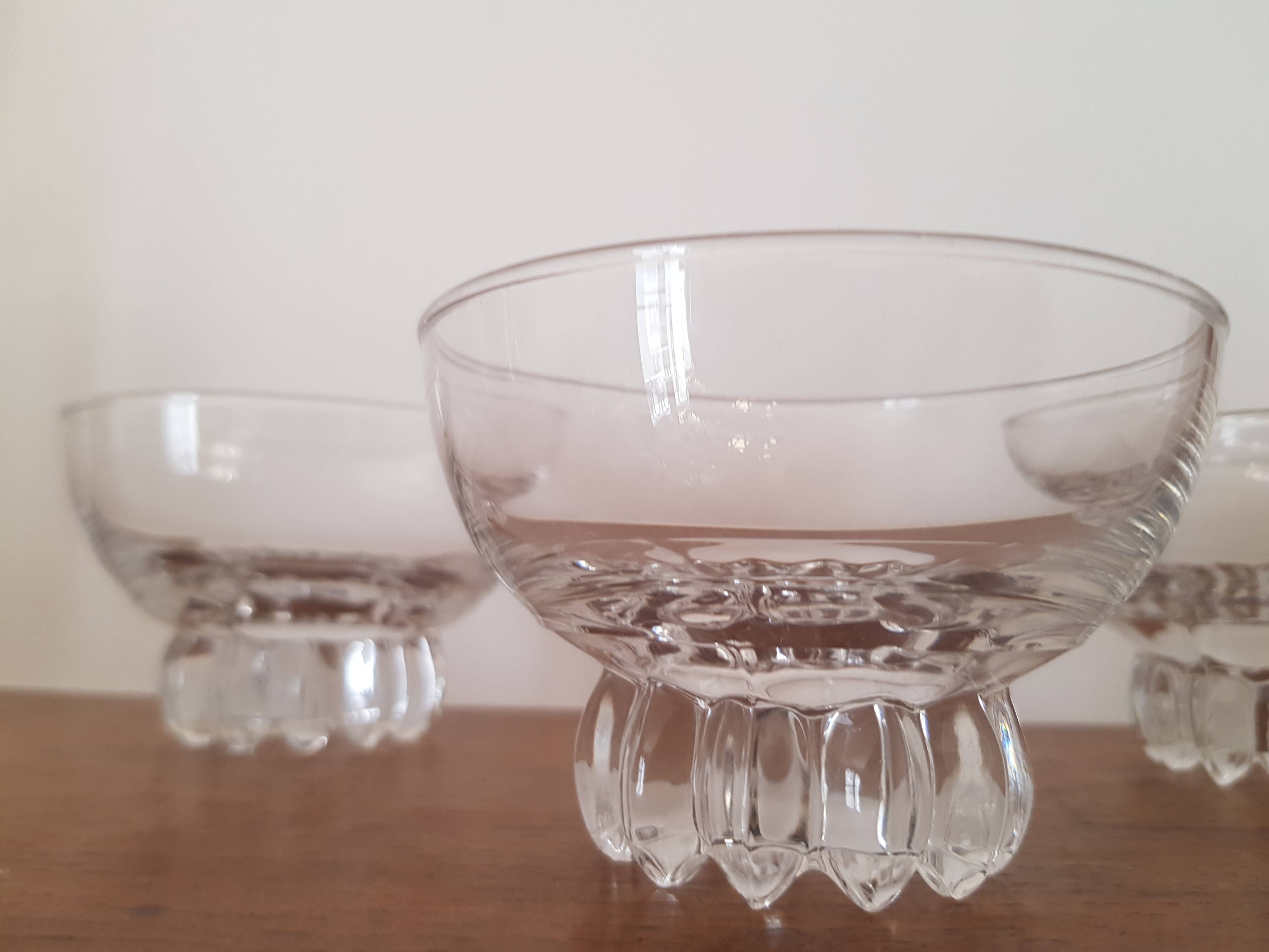 Lot de 3 verres art deco