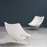 Pair of armchairs and ottoman Oyster F159 Artifort Pierre Paulin
