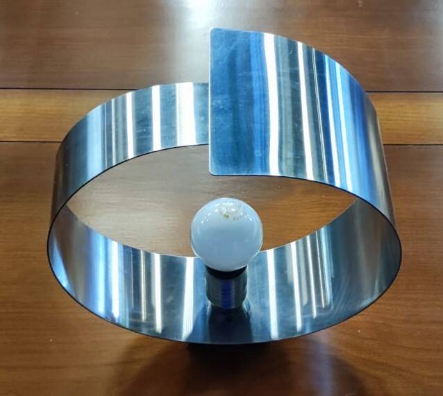 Vintage brushed aluminum wall lamp 1970s