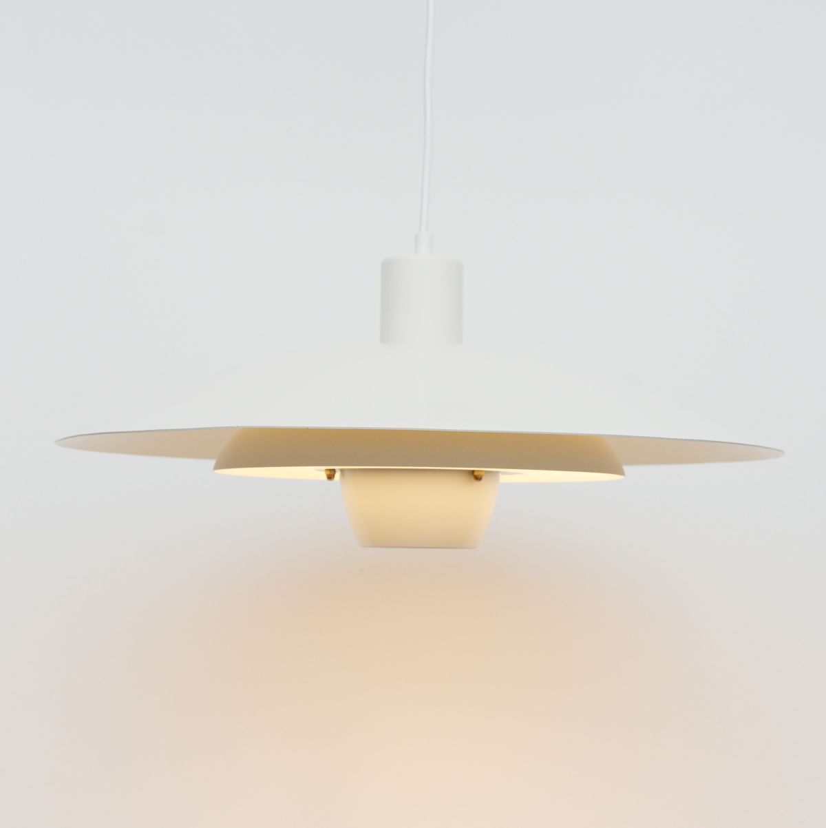Danish White pendant lamp, 70’S