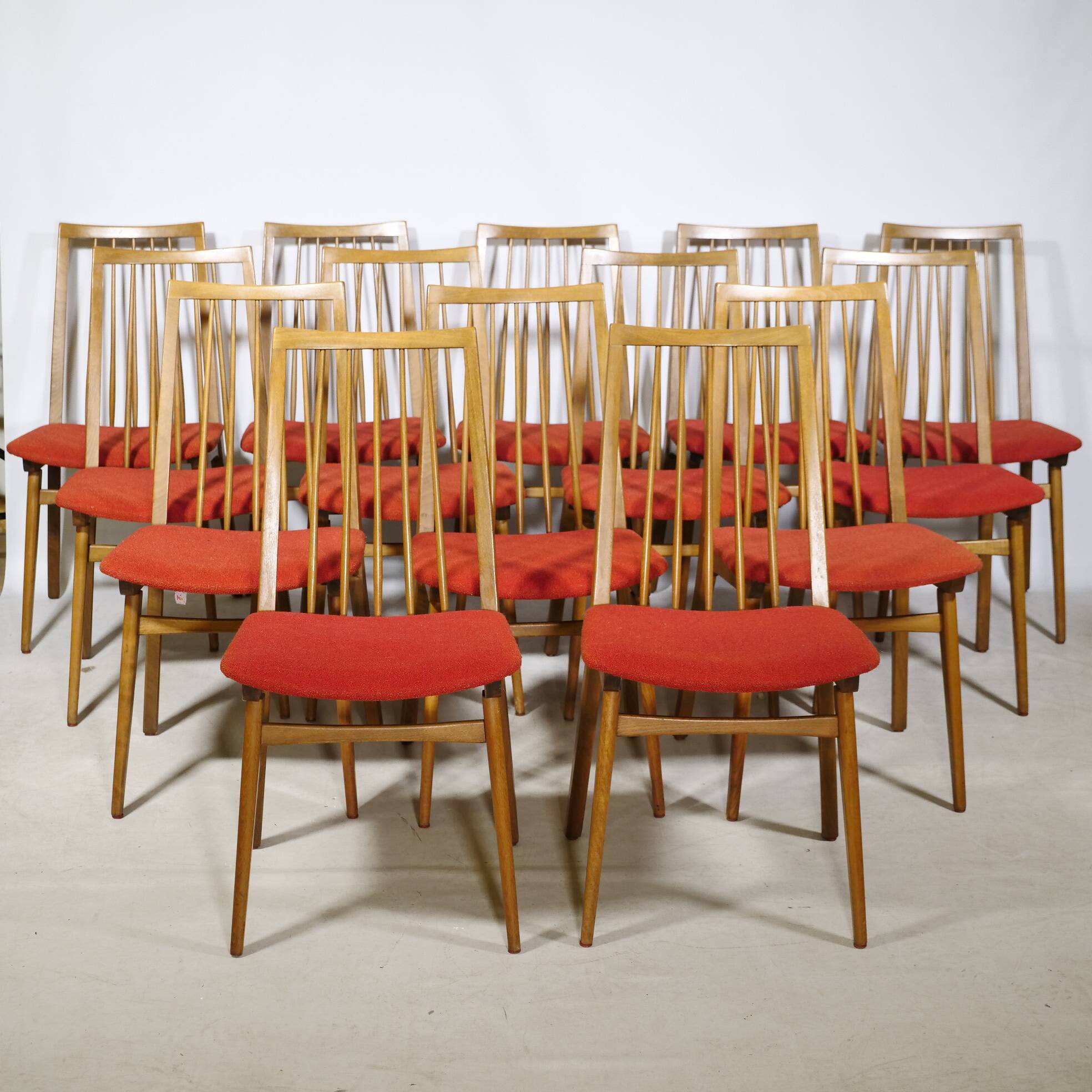 Mid-Century Walnut Dining Chairs, Set of 14, 1960s