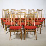 Mid-Century Walnut Dining Chairs, Set of 14, 1960s