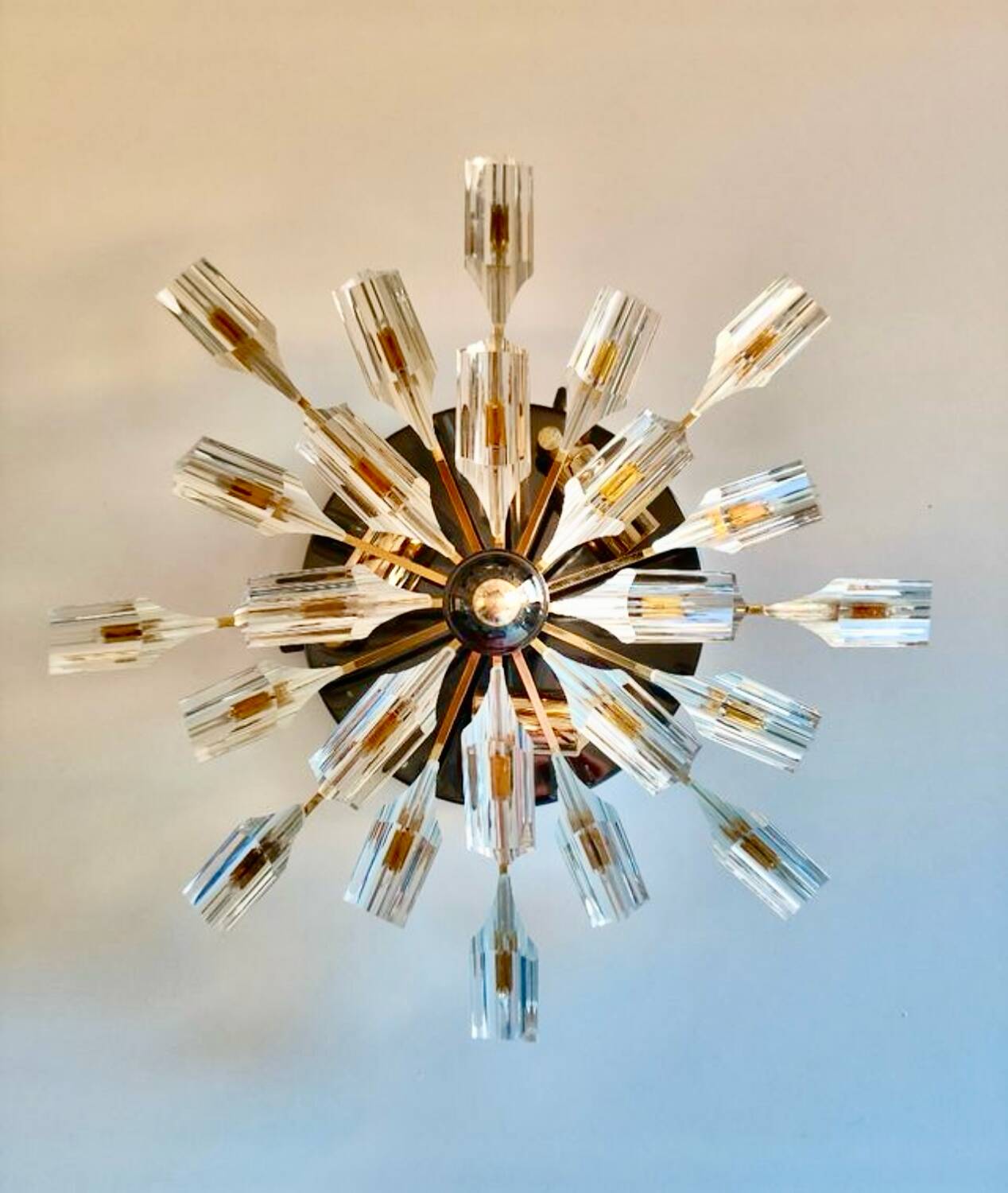 Oscar Torlasco verre et structure solieil , Italie 1970