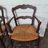 LOUIS XV style oak armchairs