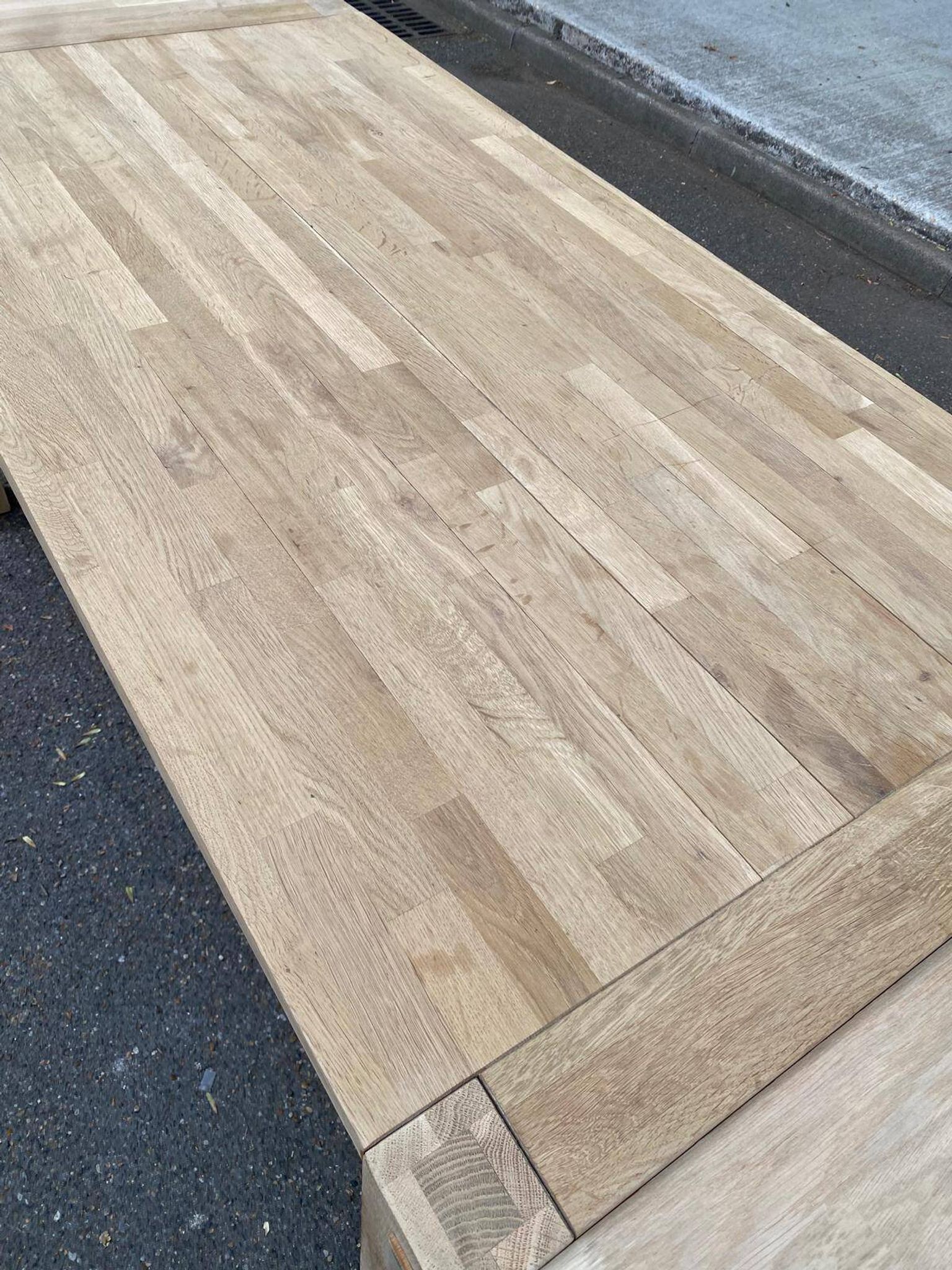 Large extendable Scandinavian dining table in stripped solid oak 160-240.