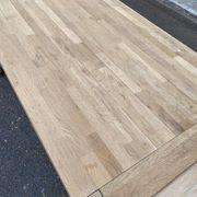 Large extendable Scandinavian dining table in stripped solid oak 160-240.