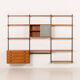 Kai Kristiansen shelving unit in teak by FM Mobler, Denmark, 1960s