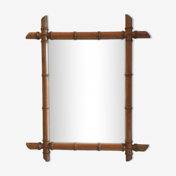 Miroir en bois façon bambou 65x55cm