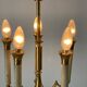 Brass chandelier with 5 light arms, Italy, 1960s