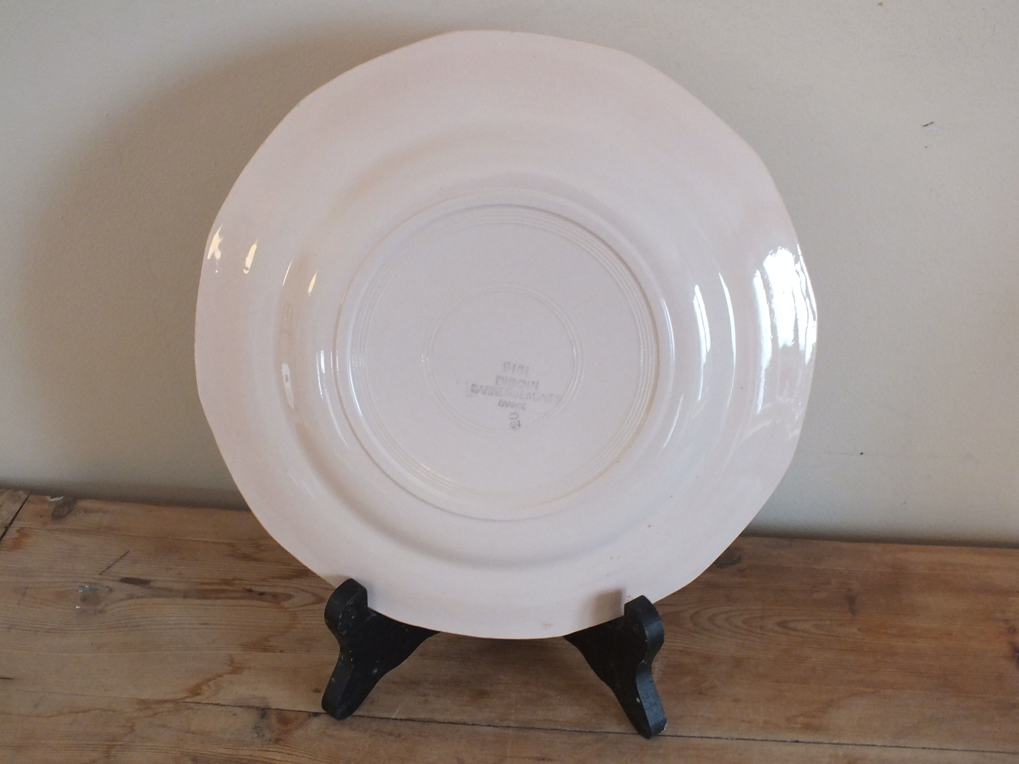 Set of 6 flat plates Sarreguemines Digoin