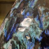 Enameled stoneware vase