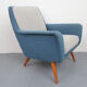 1950s armchair in grey and blue