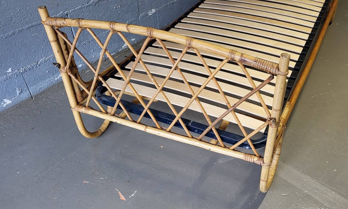 Vintage rattan bed