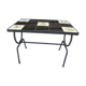 Table basse carrelée et fer forgé