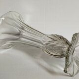 Art-Deco high foot vase in molded crystal early twentieth century
