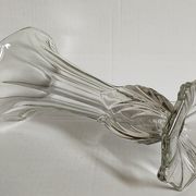 Art-Deco high foot vase in molded crystal early twentieth century