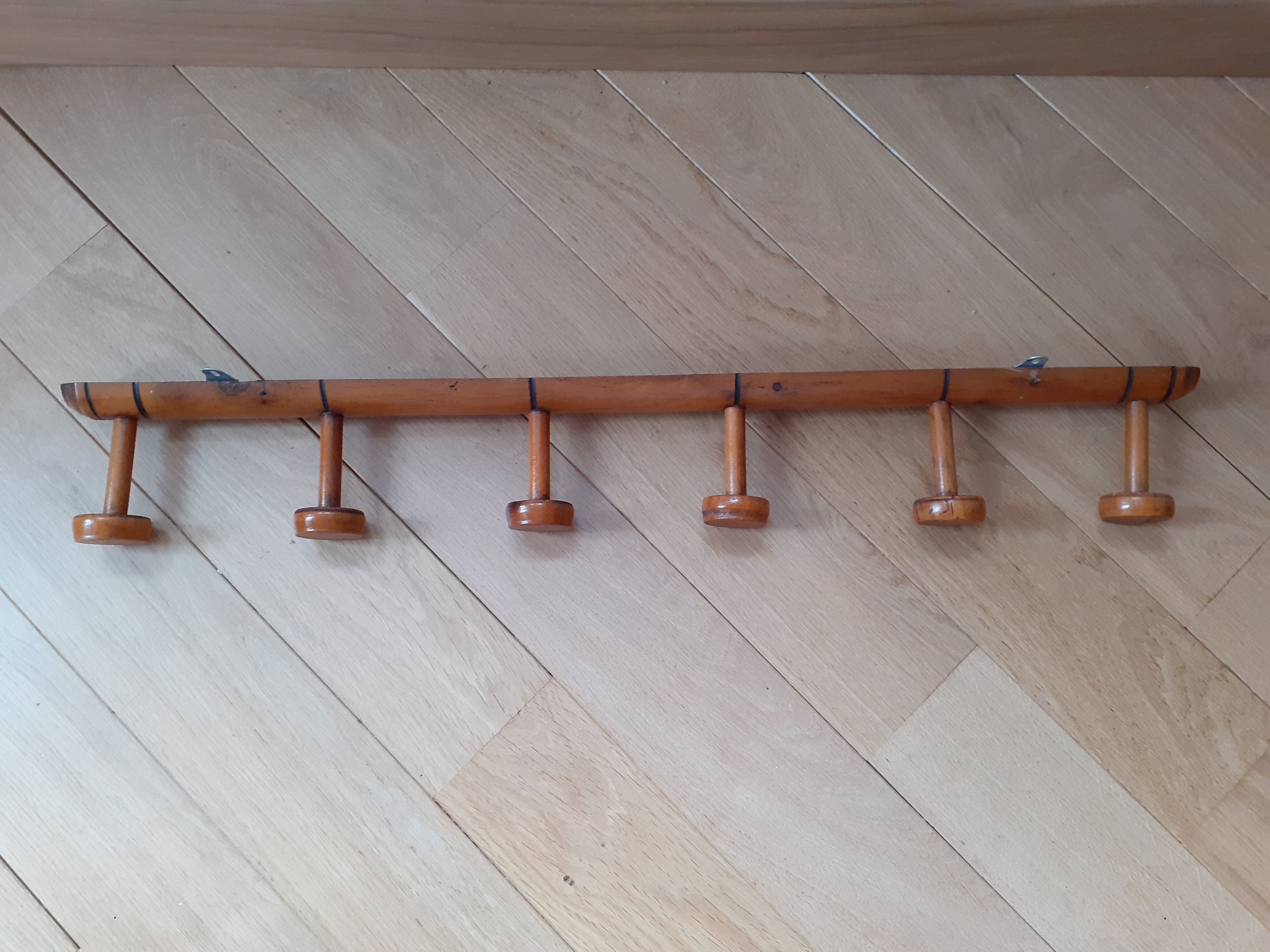 Old bamboo imitation portemanteau 6 patères