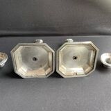 Pair of candlesticks in silver metal regency style