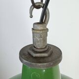 Industrial Green Enamel Factory Pendant Lamp from Revo, 1950s