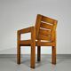 Pine wood chair 1970s with foldable seat