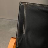 Kaare Klint Safari Chair in Black Leather and Ash for Rud Rasmussen, Denmark
